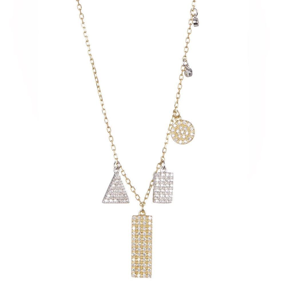 Adornia two toned gold plated sterling silver Swarovski Crystal necklace